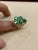 4 Ct Natural Emerald, Five Oval Stone and Diamond Ring 14 Karat Yellow Gold For Sale - Image 9 of 18
