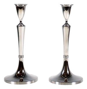 Antique Empire Silver Candleholders by Jakob Krautauer, Vienna, Austria, 1803, Set of 2