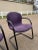 Modern Vintage Modern Bulldog Armed Side Chairs by McCov & Fahnstrom for Knoll Black Cantilever Base With Original Purple Fabric- Set of 2 For Sale - Image 3 of 13