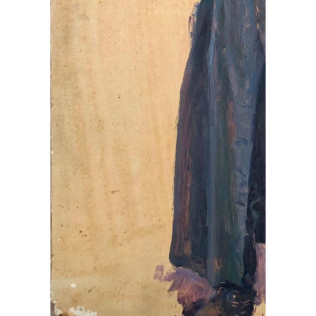 1970s Battle Painting Portrait Soldier Armed Forces Antique Oil Painting Original Soviet Art Ukrainian Artist Sokolovsky G. 43-29 1970s For Sale - Image 5 of 6