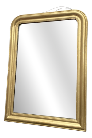 Louis Philippe Mirror in Stuccoed and Gilded Wood, 1800s