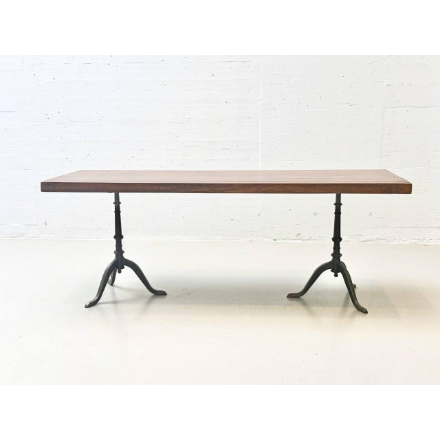 Chestnut Table with Cast Iron Legs from Horgen Glarus, 1920s-1940s For Sale - Image 11 of 16