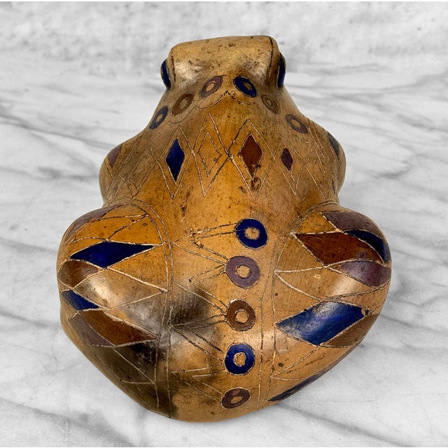 Vintage Southwestern Mexican Pottery Frog Sculpture For Sale - Image 6 of 9