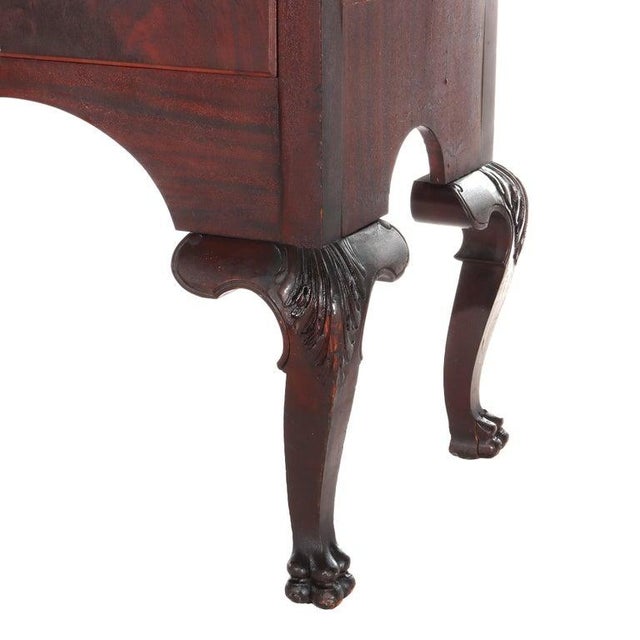 1900 - 1909 Antique Queen Anne Style Carved Mahogany Bonnet Top High Boy C1900 For Sale - Image 5 of 18