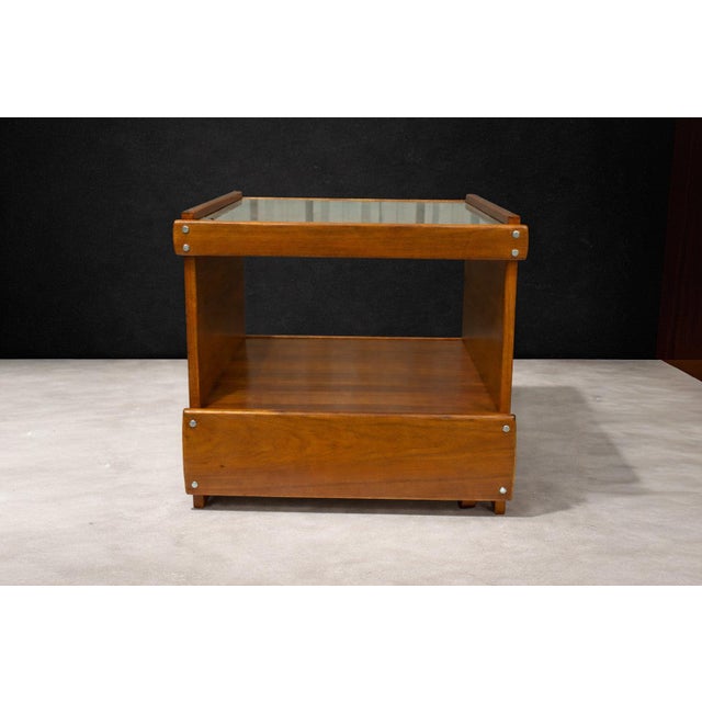 Mid-Century Modern Bar Cart in Hardwood With Shelf, Sergio Rodrigues, 1960s For Sale - Image 3 of 7