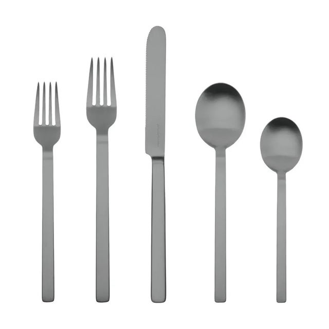 Contemporary Mepra Stile 5-Piece Flatware Set, Ice Oro Black For Sale - Image 3 of 3