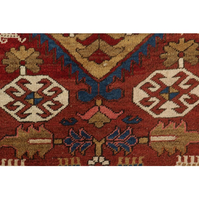 Rug & Kilim Antique Northwest Persian Runner, Geometric Medallions on Deep Red - Rug & Kilim For Sale - Image 4 of 7