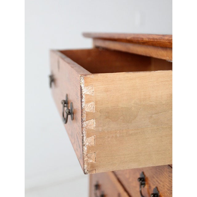 Antique Oak Highboy Dresser Spiegel Furniture Company For Sale - Image 9 of 15