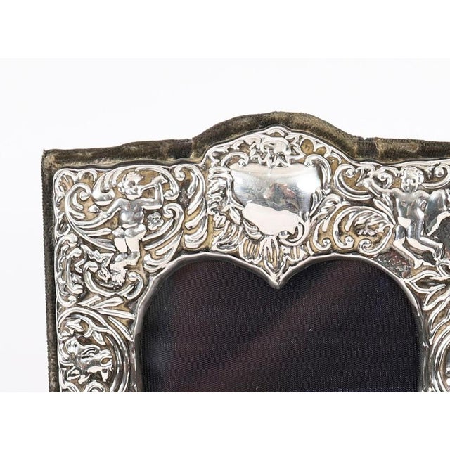 Metal Vintage Sterling Silver Rectangular Twin Portrait Photo Frame, 1800s For Sale - Image 7 of 14