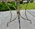 Mid 20th Century Round Wrought Iron Table W/Umbrella Hole Mesh Top Salterini Woodard Style Outdoor For Sale - Image 6 of 11