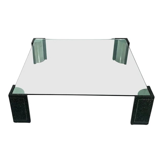 Terrazzo, Stainless Steel & Glass Coffee Table After Karl Springer, Usa 1970's For Sale