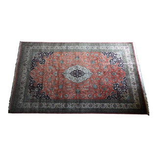 Antique Silk Hand Knotted Tabriz Rug - 6′8″ × 10′ For Sale