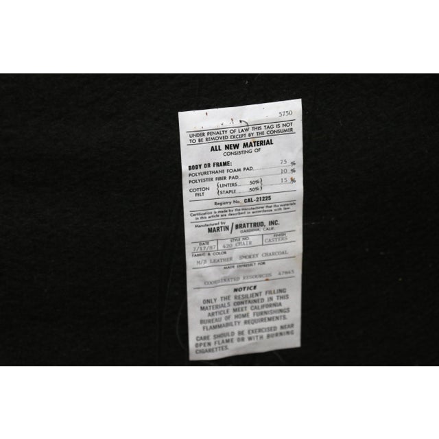 Vintage Pair of Brown Leather Channel-Tufted Club Chairs — Martin/Brattrud, 1987 For Sale - Image 18 of 18