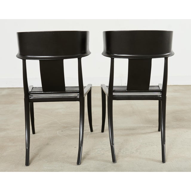 Michael Taylor Metal Klismos Garden Chairs Set of Four For Sale - Image 17 of 18
