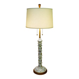 1960s Marbro Hollywood Regency Neoclassic Modern Elaborate Porcelain Floor Lamp One-of-a-Kind For Sale