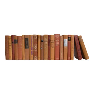 Decorative Books - Vintage Canyon Books - Orange Books By The Foot For Sale