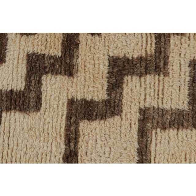 Vintage Tulu Rug in Beige, With Brown Geometric Patterns, From Rug & Kilim For Sale In New York - Image 6 of 7