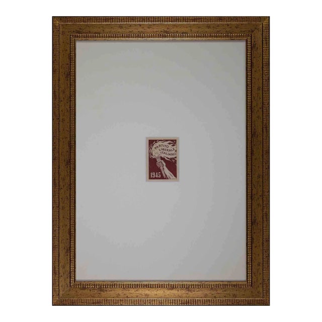 Unknown, Italian Liberal Party Card, Woodcut, 1945 For Sale