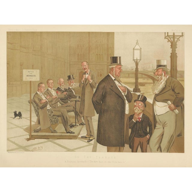 Sir Leslie Ward / Spy, Vanity Fair Political Caricature, Westminster Terrace Scene, 1893, Print For Sale - Image 3 of 11