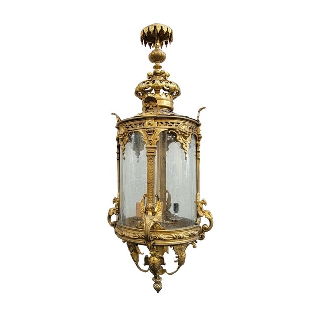 20th Century Gilt Bronze Lantern For Sale - Image 17 of 17