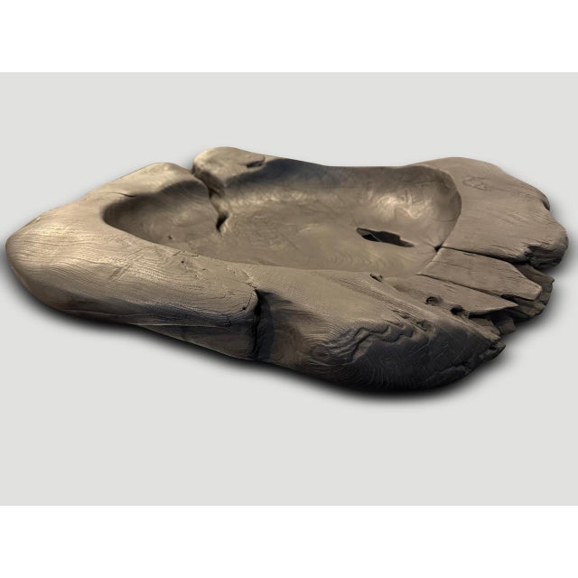 Andrianna Shamaris Over Sized Charred Sculptural Teak Wood Vessel For Sale In New York - Image 6 of 6