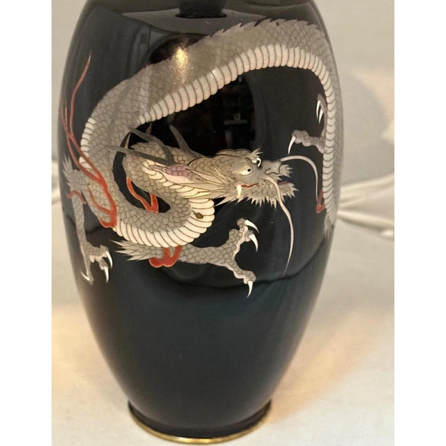 Metal 1900s Flying Dragon Cloisonne' Vase For Sale - Image 7 of 7