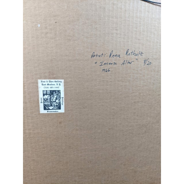 Rina Rotholz "Incense Altar" Signed Original Tuilegraph, 1966 | Limited Edition 8/20 | Artist Who Discovered the Tuilegraphy Process For Sale - Image 13 of 18