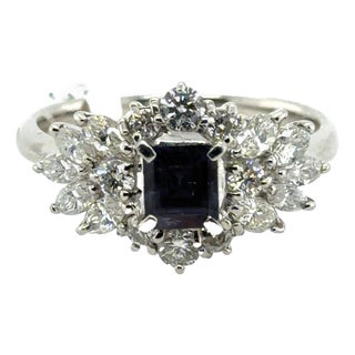 Late 20th Century Platinum Alexandrite Ring, Size 7 For Sale