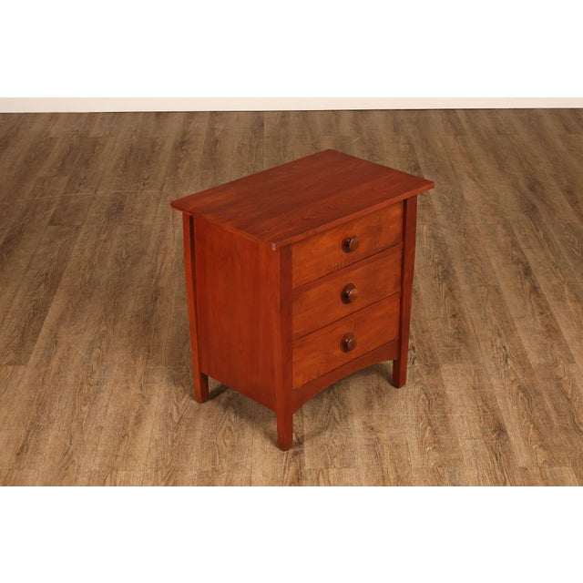 Mission Stickley Mission Collection Harvey Ellis Cherry Three Drawer Nightstands For Sale - Image 3 of 18