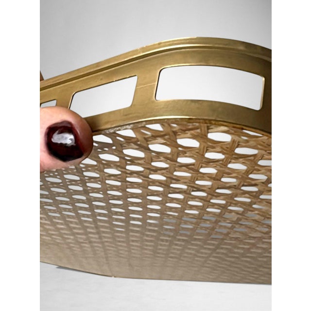 Christian Dior Style Lucite and Vienna Straw Italian Tray For Sale - Image 15 of 18