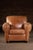 Contemporary Late 20th Century Leather Club Chair With Ottoman in Beige by Preston Hill For Sale - Image 3 of 10