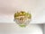 Vintage Emerald Green & Clear Crystal Crown Flush Mount Chandelier – 3 Light For Sale - Image 4 of 17
