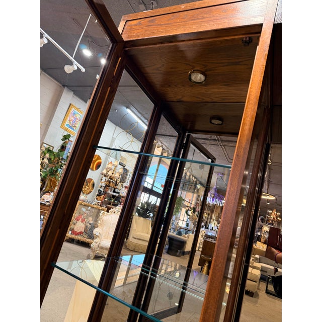 Mid-Century Modern Thomasville Oak Vintage Wall Unit Cabinet For Sale - Image 3 of 10