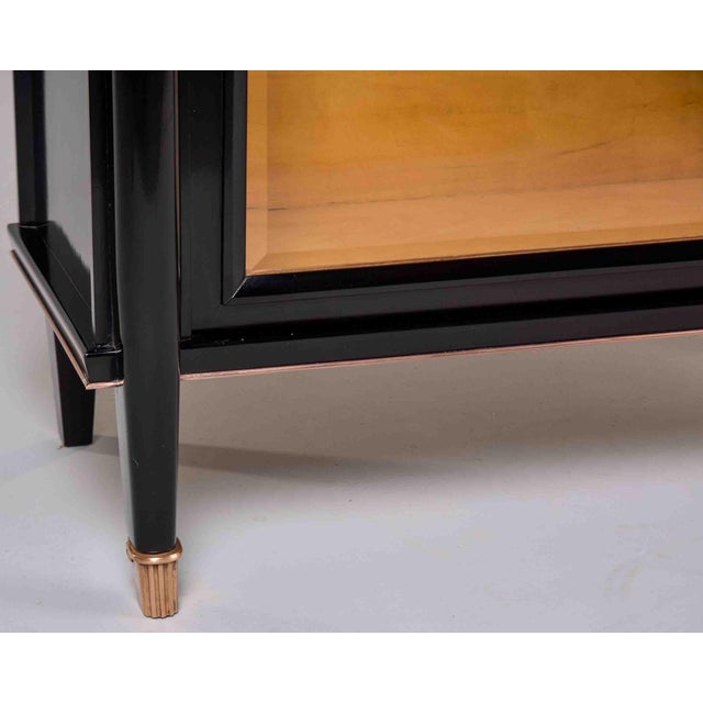 Italian Art Deco Ebonized Display Cabinet With Gilt Capitals For Sale In Detroit - Image 6 of 13