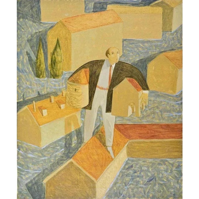 Alberto Gallerati, The Host, Oil on Canvas, 1970s For Sale - Image 4 of 4