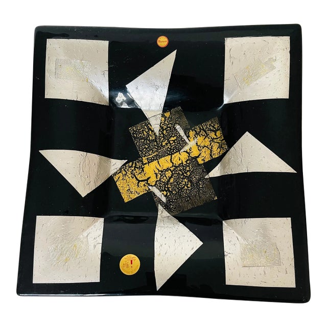 Large Vintage Murano Seguso Glass Plate For Sale