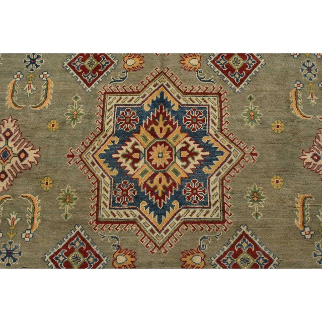 Kazak Rug 10′ X 16’3” Gray Wool Traditional Hand-Knotted Oriental Carpet For Sale In Philadelphia - Image 6 of 15