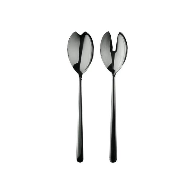Contemporary Mepra Linea 2-Piece Salad Servers Set, Oro Black For Sale - Image 3 of 3