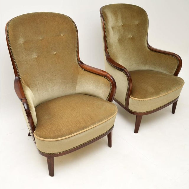 1940s Set of Vintage Swedish Armchairs by Carl Malmsten, 1940 For Sale - Image 5 of 9