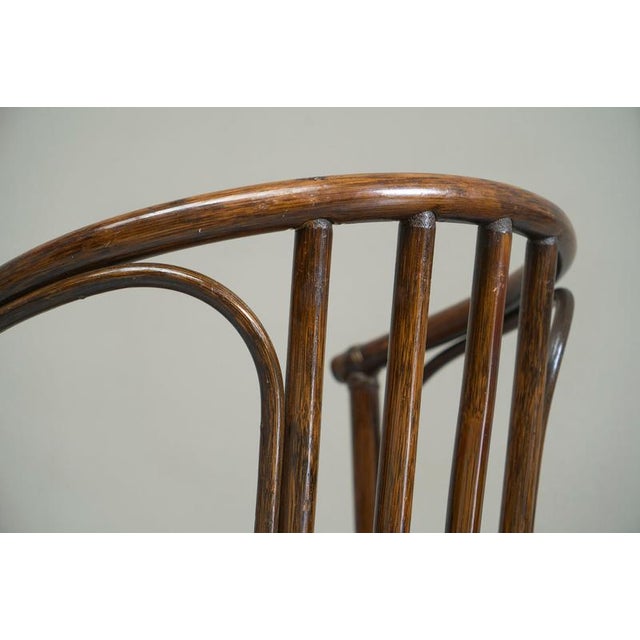 Mid-Century Chairs in Bamboo and Patinated Cognac Leather, 1960s, Set of 6 For Sale - Image 15 of 18