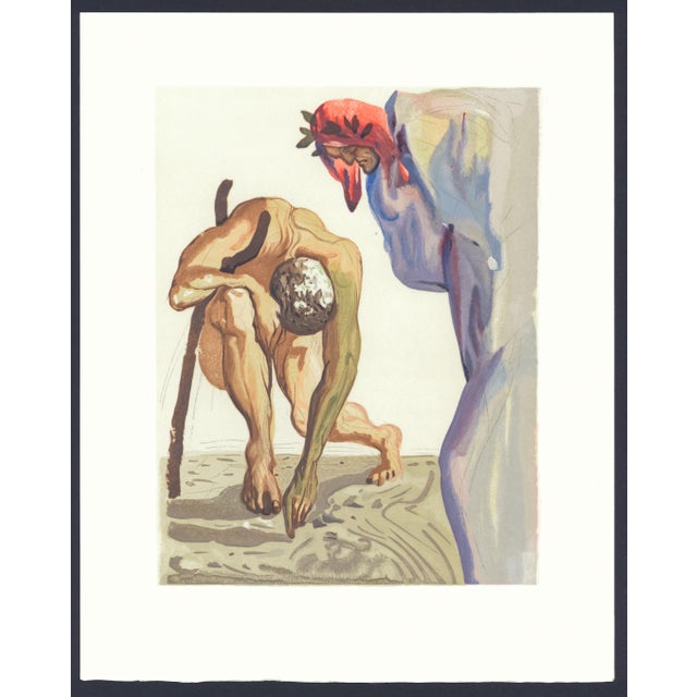 1963 Dalí Divine Comedy Engraving Purgatoire Chant 7 "La Loi De L'Ascension" (The Law of the Climb) For Sale