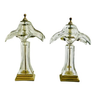 60’s Cofrac Art Verrier Crystal Lamps- a Pair For Sale