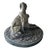 Rustic European 1980s Cast Marble Sculpture of Two Hunting Dogs on a Round Base For Sale - Image 3 of 12