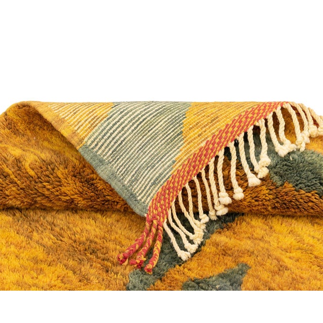Contemporary Oversize Hand-Knotted Moroccan Wool Rug | 12'11" X 10'1" | One of a Kind For Sale - Image 3 of 11