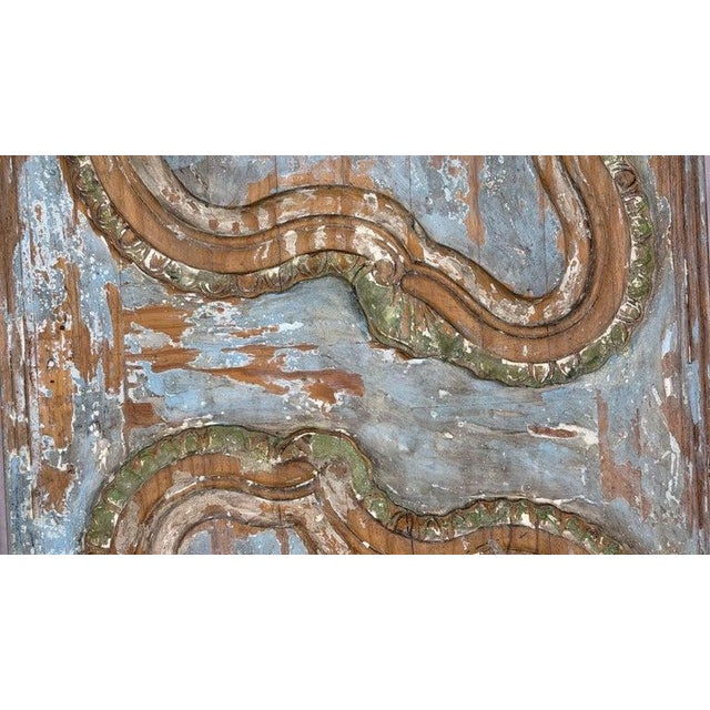 Sky Blue 19th Century French Louis XV Rococo Doors With Distressed Wood Finish For Sale - Image 8 of 18