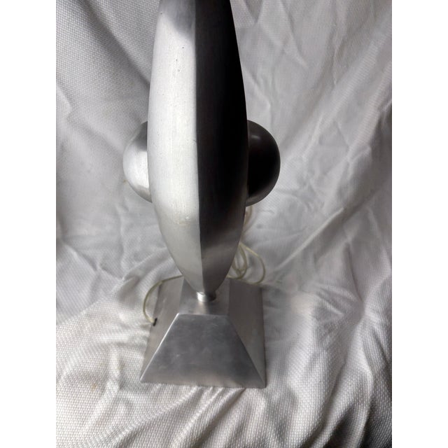 Early 21st Century Original Akio Makigawa Style Post Modern Cast Aluminum Abstract Space Age Table Lamp For Sale - Image 5 of 12