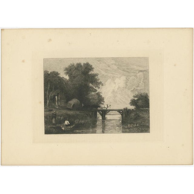 Léon Gaucherel, The Wooden Bridge, 1875, Etching For Sale - Image 3 of 9