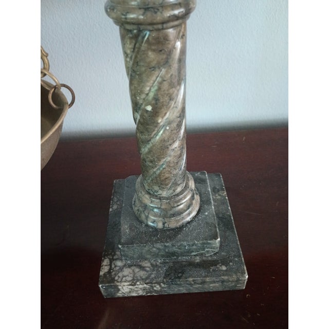 Vintage Jim Tirrenia Italy Onyx Marble/Alabaster and Brass Scale of Justice 24" Tall For Sale - Image 10 of 18