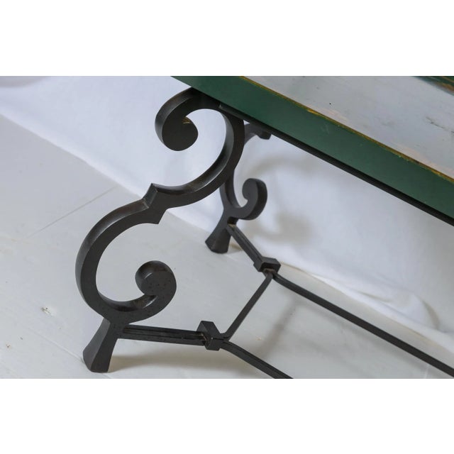 Green Tole Tray Top Coffee Table by Maison Ramsay, France For Sale - Image 12 of 12