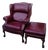 1990s Timeless Elegance Meets Executive Comfort: The Classic Leather Wingback Chair & Ottoman Set For Sale